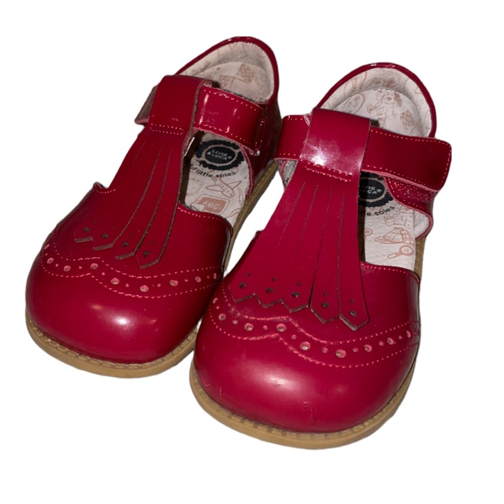Livie & Luca Scarlet Patent Fringe Shoe